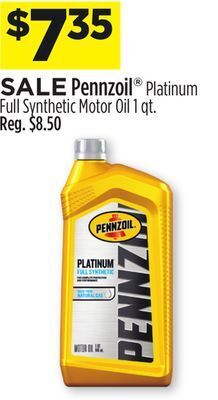 Dollar General Pennzoil® platinum full synthetic motor oil offer