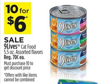 Dollar General 9lives® cat food offer