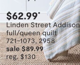 JC Penney Linden street addison full/queen quilt offer