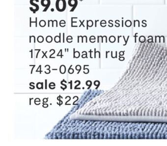 JC Penney Home expressions noodle memory foam 17x24" bath rug offer