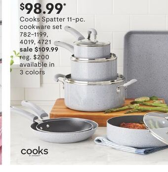 JC Penney Cooks spatter 11-pc. cookware set offer