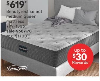JC Penney Beautyrest select medium queen mattress offer