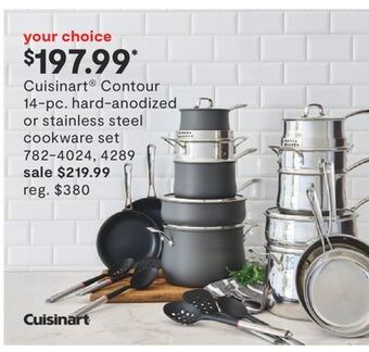 JC Penney Cuisinart® contour 14-pc. hard-anodized or stainless steel offer