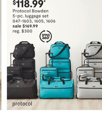 JC Penney Protocol bowden 5-pc. luggage set offer