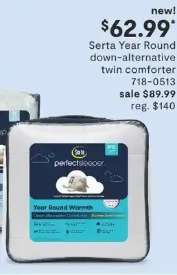 JC Penney Serta year round down-alternative twin comforter offer