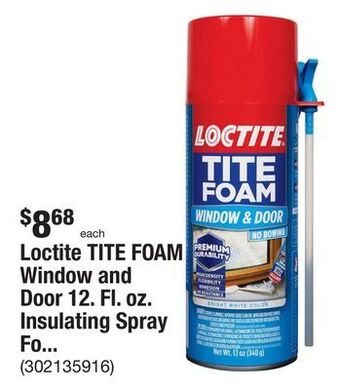 The Home Depot Loctite tite foam window and door 12. fl. oz. insulating spray foam sealant offer