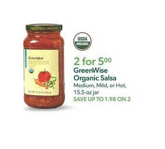 Publix Greenwise organic salsa offer