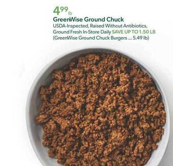 Publix Greenwise ground chuck offer
