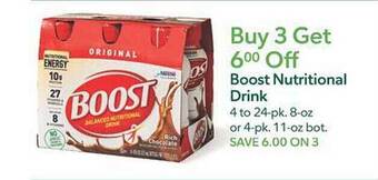 Publix Boost nutritional drink offer