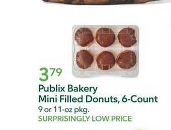 Publix Publix bakery mini filled donuts, 6-count offer