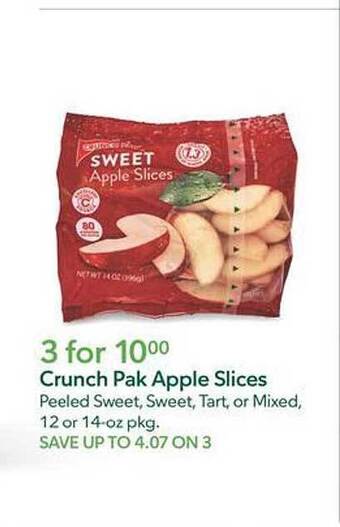 Publix Crunch pak apple slices offer