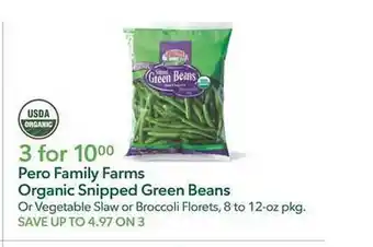 Publix Pero family farms organic snipped green beans offer