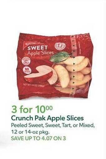 Publix Crunch pak apple slices offer