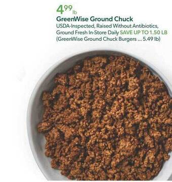 Publix Greenwise ground chuck offer