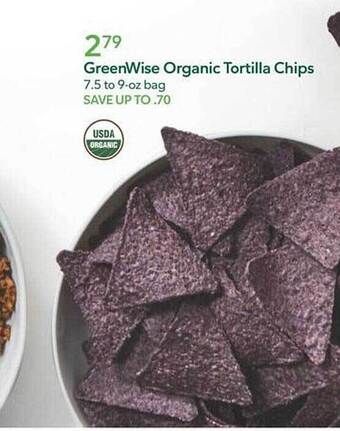 Publix Greenwise organic tortilla chips offer