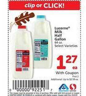 Safeway Lucerne milk half gallon offer
