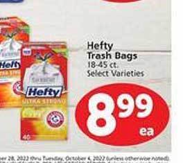 Safeway Hefty trash bags offer