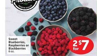 Safeway Sweet blueberries, raspberries or blackberries offer