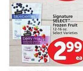 Safeway Signature select frozen fruit offer