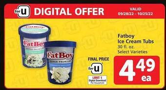 Safeway Fatboy ice cream tubs offer