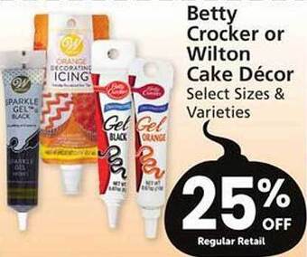 Safeway Betty crocker or wilton cake décor offer