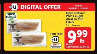Safeway Open nature wild caught alaskan cod fillets offer