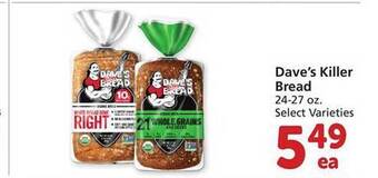 Safeway Dave's killer bread offer