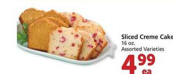 Safeway Sliced creme cake offer