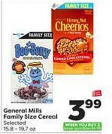 Weis Markets General mills family size cereal offer