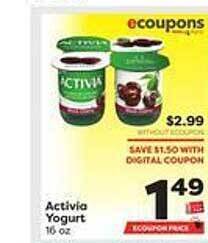 Weis Markets Activia yogurt offer