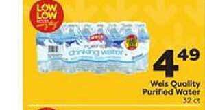 Weis Markets Weis quality purified water offer