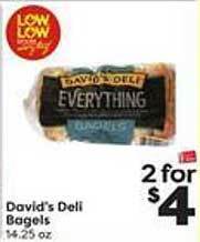 Weis Markets David's deli bagels offer