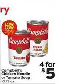 Weis Markets Campbell's chicken noodle or tomato soup offer