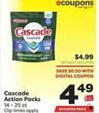 Weis Markets Cascade action packs offer