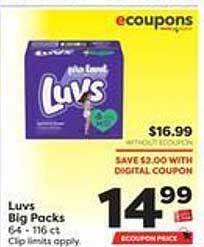 Weis Markets Luvs big packs offer