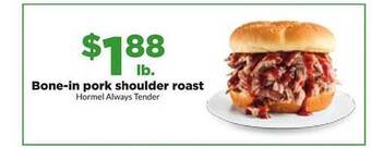 Hy-Vee Bone-in pork shoulder roast offer