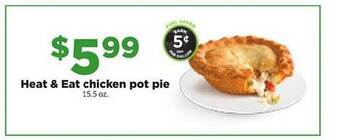 Hy-Vee Heat & eat chicken pot pie offer