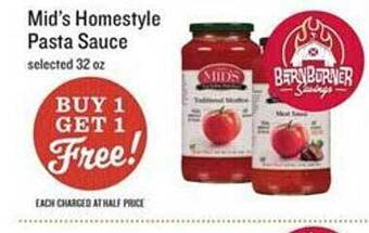 Lowes Foods Mid's homestyle pasta sauce offer