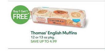 Publix Thomas' english muffins offer