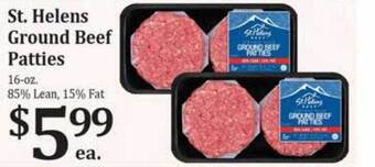 Rosauers St. helens ground beef patties offer