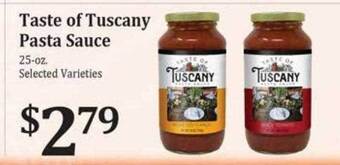 Rosauers Taste of tuscany pasta sauce offer