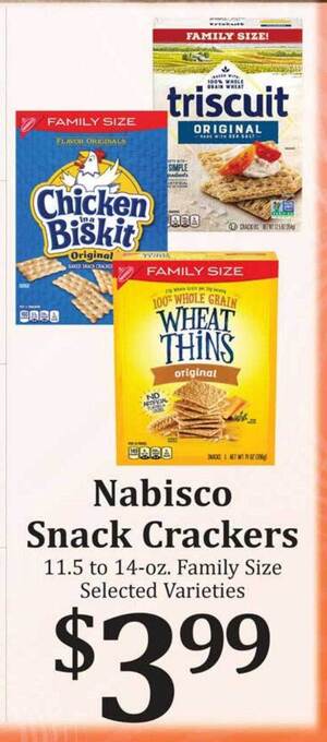 Rosauers Nabisco snack crackers offer