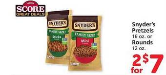 Safeway Snyder's pretzels or rounds offer
