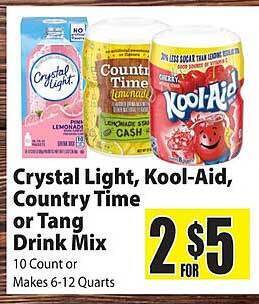 Food Giant Crystal light, kool-aid, country time or tang drink mix offer