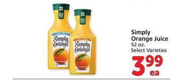 Safeway Simply orange juice offer