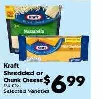 Food Giant Kraft shredded or chunk cheese offer