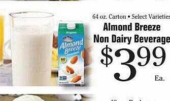 Morton Williams Almond breeze non dairy beverage offer