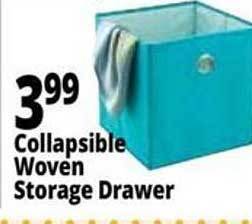 Ocean State Job Lot Collapsible woven storage drawer offer