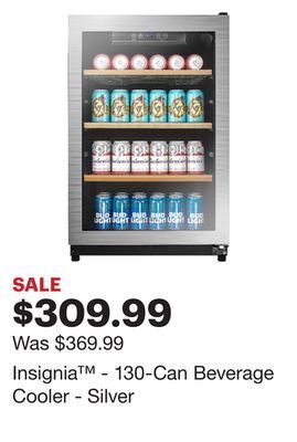 Best Buy Insignia™ - 130-can beverage cooler - silver offer