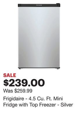 Best Buy Frigidaire - 4.5 cu. ft. mini fridge with top freezer - silver offer
